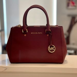 Michael Kors Medium Satchel in Burgundy